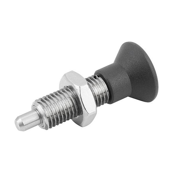 Indexing Plungers without collar with ext. locking pin, Style H, inch